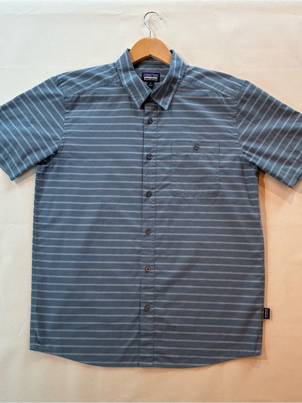 Patagonia Men's Go-To Short Sleeve Organic Cotton Striped Button Down M